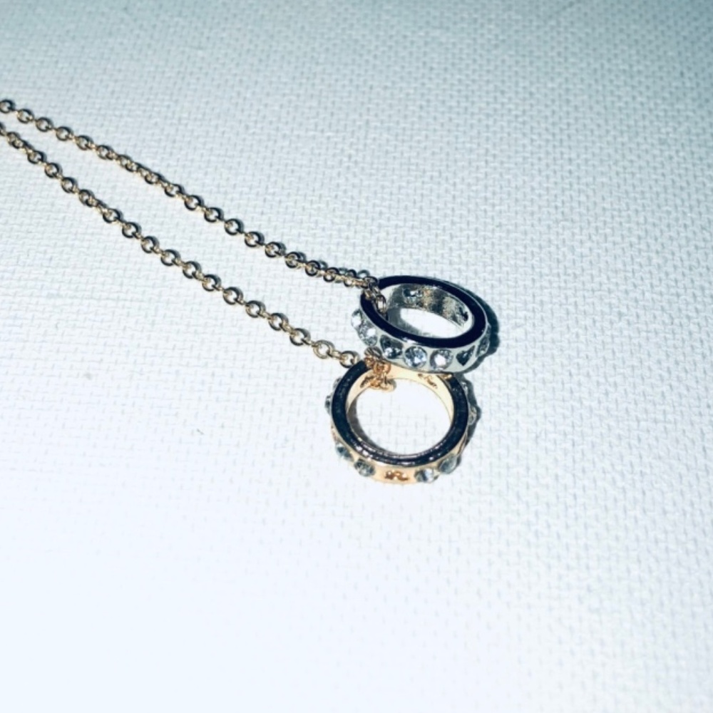 Double Ring Charm Necklace